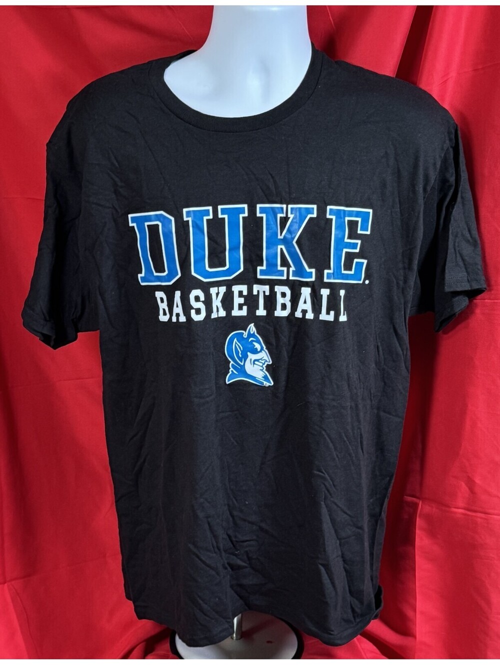 Champion Black Duke Blue Devils Basketball 100% Cotton T shirt Mens L NWT